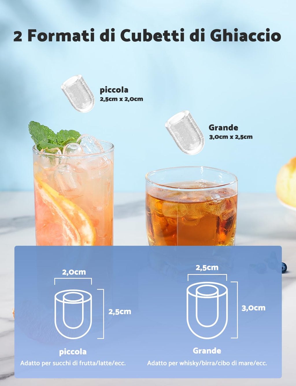 Ice Machine 12 kg/24 h, Self-Cleaning Home Ice Machine 1.5 L, Professional Ice Machine, Ready in 6 Minutes, with Handle/Silent/Scoop/Basket, Red