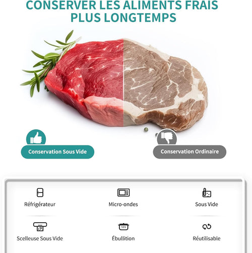 Food Vacuum Bags 6 Rolls 3 Rolls 28 x 300 cm and 3 Rolls 20 x 300 cm Food Vacuum Film, for Food Vacuum Sealer and Cooking, BPA Free·