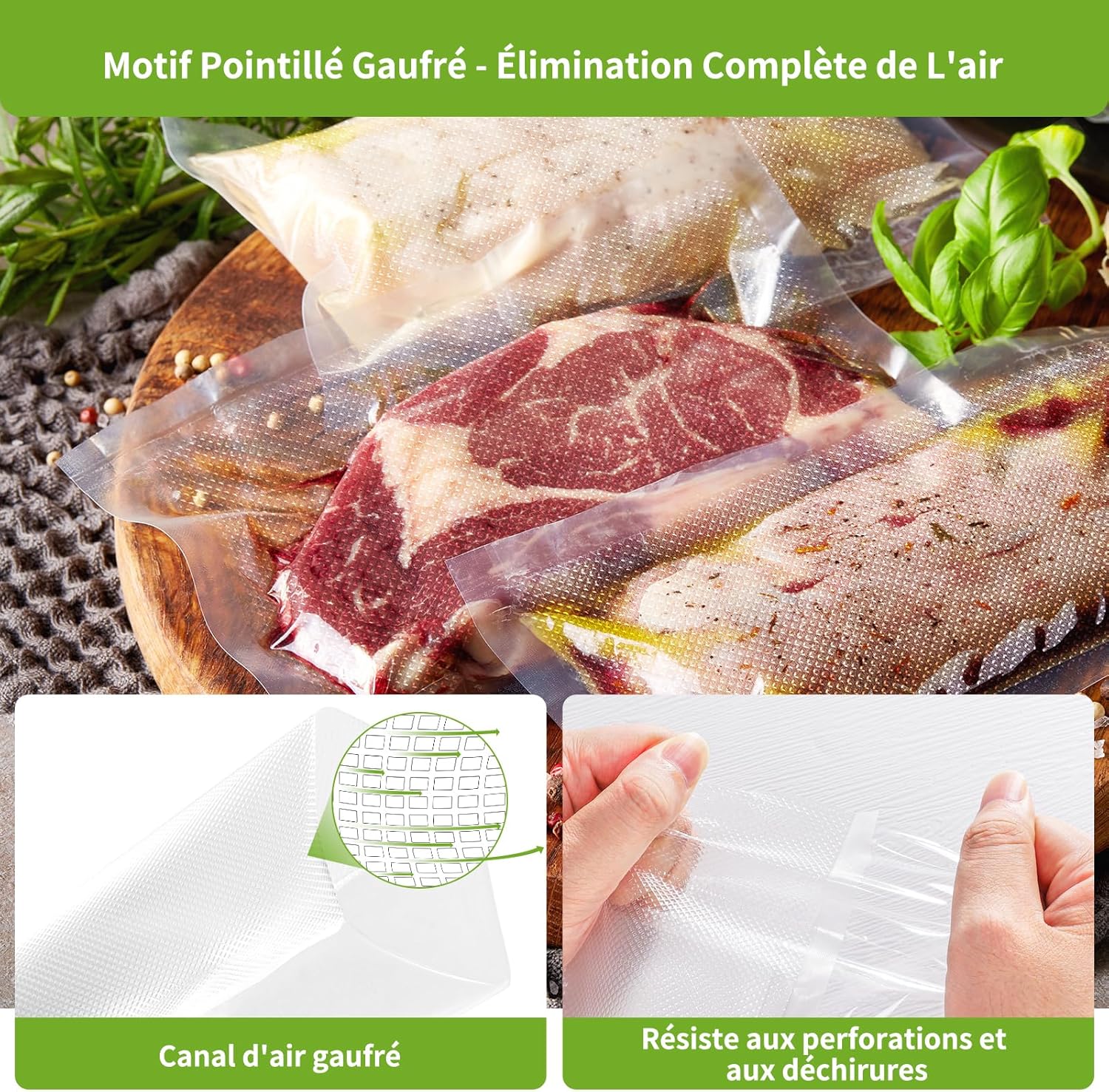 Food Vacuum Roll, Food Vacuum Bag for Vacuum Sealer 6 Rolls 28 x 300 cm, BPA-Free Food Vacuum Film | 6 Rolls 28 x 300 cm