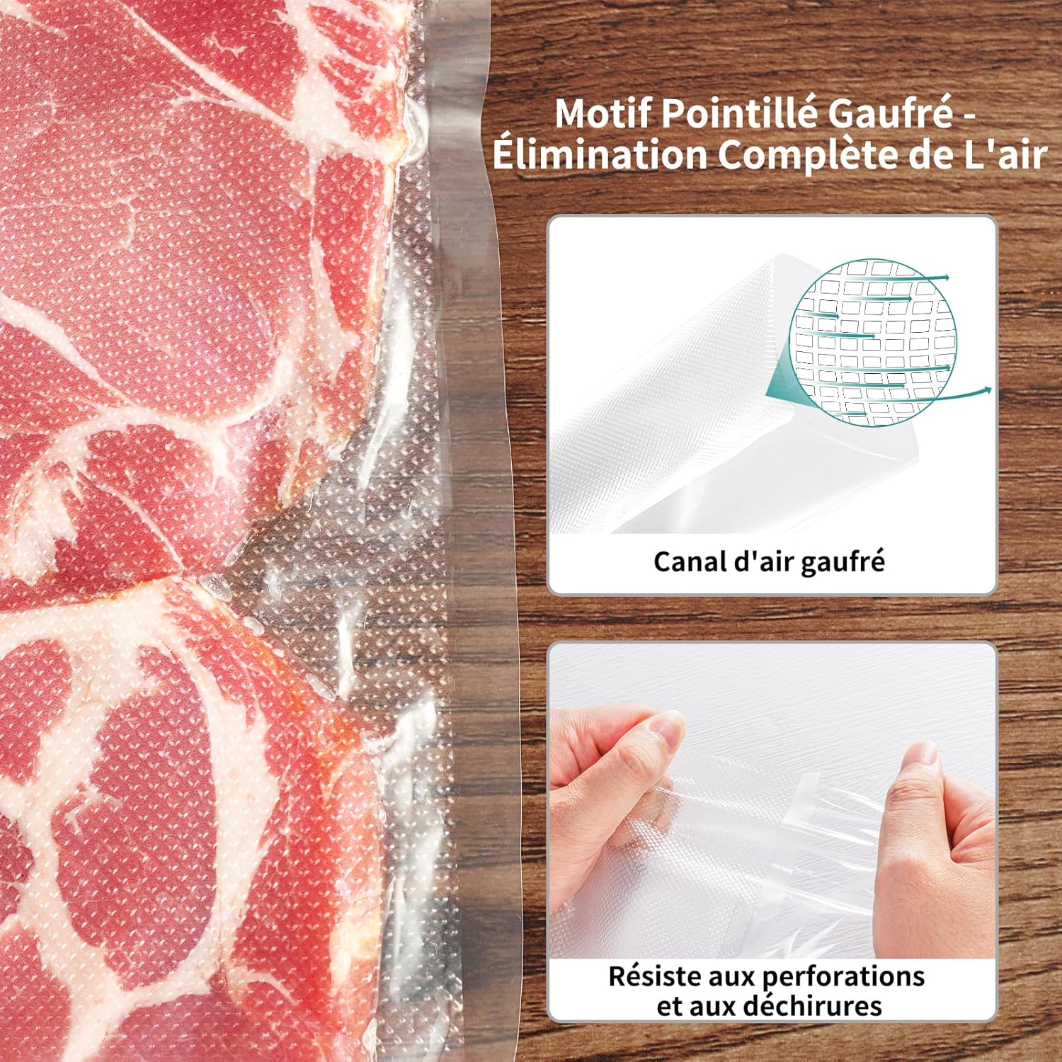 Food Vacuum Bags 6 Rolls 3 Rolls 28 x 300 cm and 3 Rolls 20 x 300 cm Food Vacuum Film, for Food Vacuum Sealer and Cooking, BPA Free·